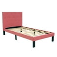 thumbnail image 3 of Poundex Upholstered Platform Bed, Twin, Pink, 3 of 11