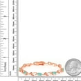 thumbnail image 3 of Gem Stone King 4.84 Ct Oval Blue Apatite White Diamond 18K Rose Gold Plated Silver Bracelet for Women, 3 of 5