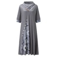 thumbnail image 5 of AOOCHASLIY Ladies Dresses V Neck Short Sleeve Loose Summer Flowy Mini Dress, 5 of 5