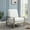 White, variant on LeisureMod Jefferson Modern Faux Leather Design Armchair With Elegant Silver Frame Modern Living Room Accent Armchair (White)