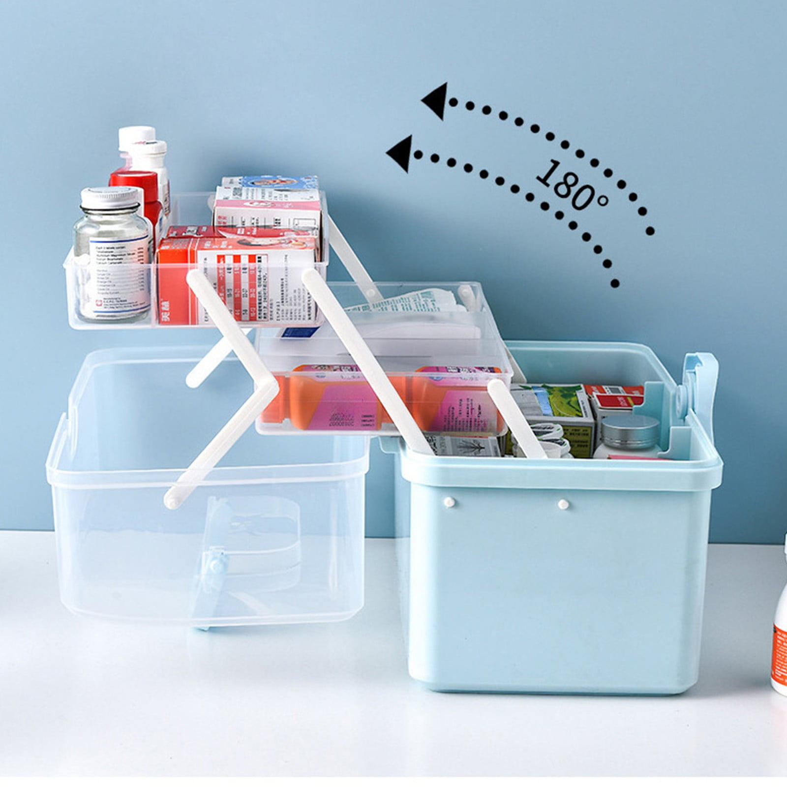 Fufafayo First Aid Kit For Home Use, Hand Held Emergency Box, Large Capacity Portable Organizer For Car Office Travel Camping