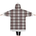 thumbnail image 2 of Oversized Wearable Blanket Hoodie,Brown and White Checkerboard Checkered Pattern Sherpa Blanket Hoodie with Super Pockets,Super Warm Fuzzy Pullover for Women & Men, 2 of 6