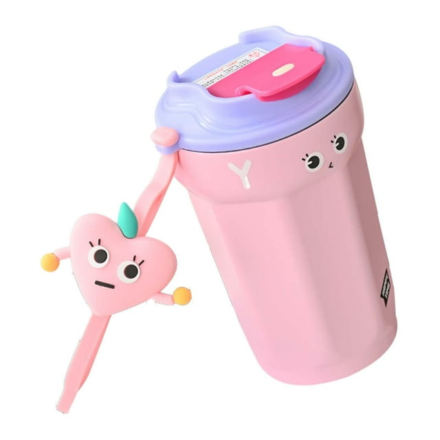 GUOOL Tasse à Café Isolée Mug à Café Isolé Gobelets Thermiques Réutilisables avec Couvercle Rose