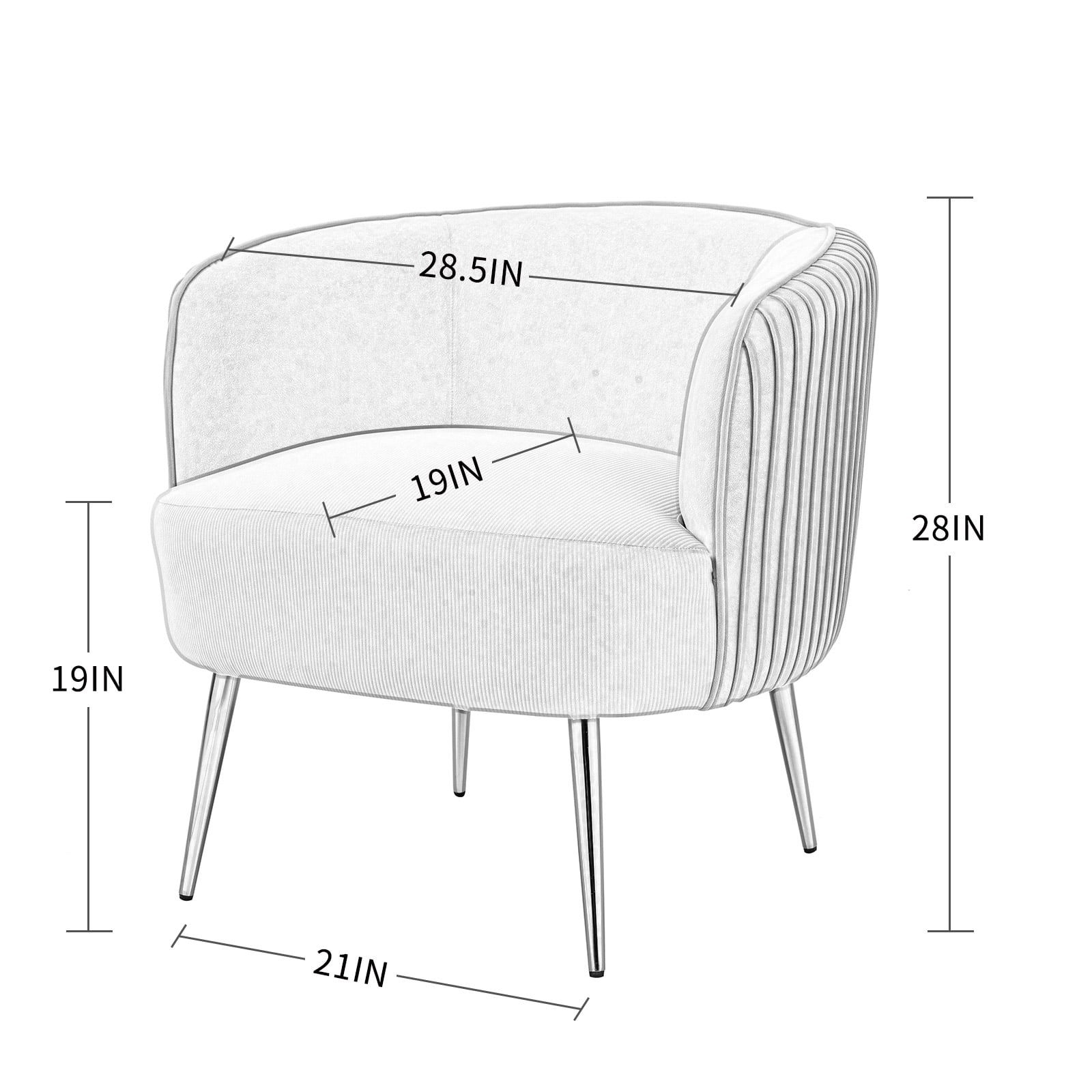 Dcenta Accent Upholstered Chair, Living Room Chair, Modern Reception