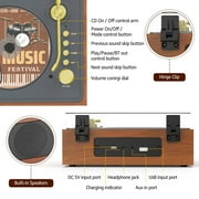 Udreamer Portable CD Players for Home, with Bluetooth &Hi-Fi Stereo Speakers,Remote Control | Brown