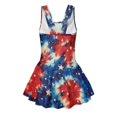 thumbnail image 5 of Tutolipy Tie-Dye American Flag Star Pattern Girls One Piece Swimsuit with Skirt, Soft Bathing Suits Dresses, Built-in Liner for Beach, Size 6-7 Years, 5 of 8
