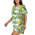 thumbnail image 2 of Balery Lemon Pattern Womens Pajama Sets 2 Piece Soft Short Sleeve Top and Shorts Sleepwear Round Neck Pjs Lounge Set with Pockets-Small, 2 of 7
