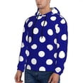 thumbnail image 3 of Goofa Navy And White Polka Dot for Men's Hooded Sweatshirt - Lightweight Pullover Hoodie with Kangaroo Pocket, Perfect for Everyday Wear-3X-Large, 3 of 7