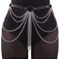 thumbnail image 3 of Cadena de Cintura Punk Zulema Cadenas de Vientre con Borlas Cadena del cuerpo, 3 of 8