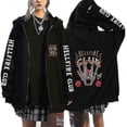 thumbnail image 1 of stranger anime zip-up hoodie long sleeve casual oversized sweatshirt L, 1 of 2