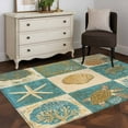 thumbnail image 3 of Retro Turtle Starfish Shell Area Rugs 4x6 ft Coral Seaweed Turtle Washable Rug Non Slip Indoor Carpet Absorbent Floor Mat for Living Room Bedroom Dining Room, 3 of 9