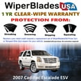 thumbnail image 2 of 2007 Cadillac Escalade ESV Beam Wiper Blades Wipers w/1yr Warranty (Set of 3) w/Rear Wiper (WiperBladesUSA), 2 of 5