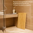 thumbnail image 2 of 19.7"x13" Natural Bamboo Bath Mat Non-Slip Easy-Clean for Bathroom Spa Sauna Pool Indoor Outdoor, 2 of 4
