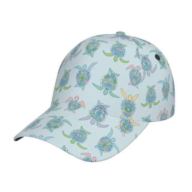 Fotbe Sea Turtle Gorro Clásico de Béisbol, Gorra Ajustable con Broche Snapback, Gorro de Exterior de Algodón Suave