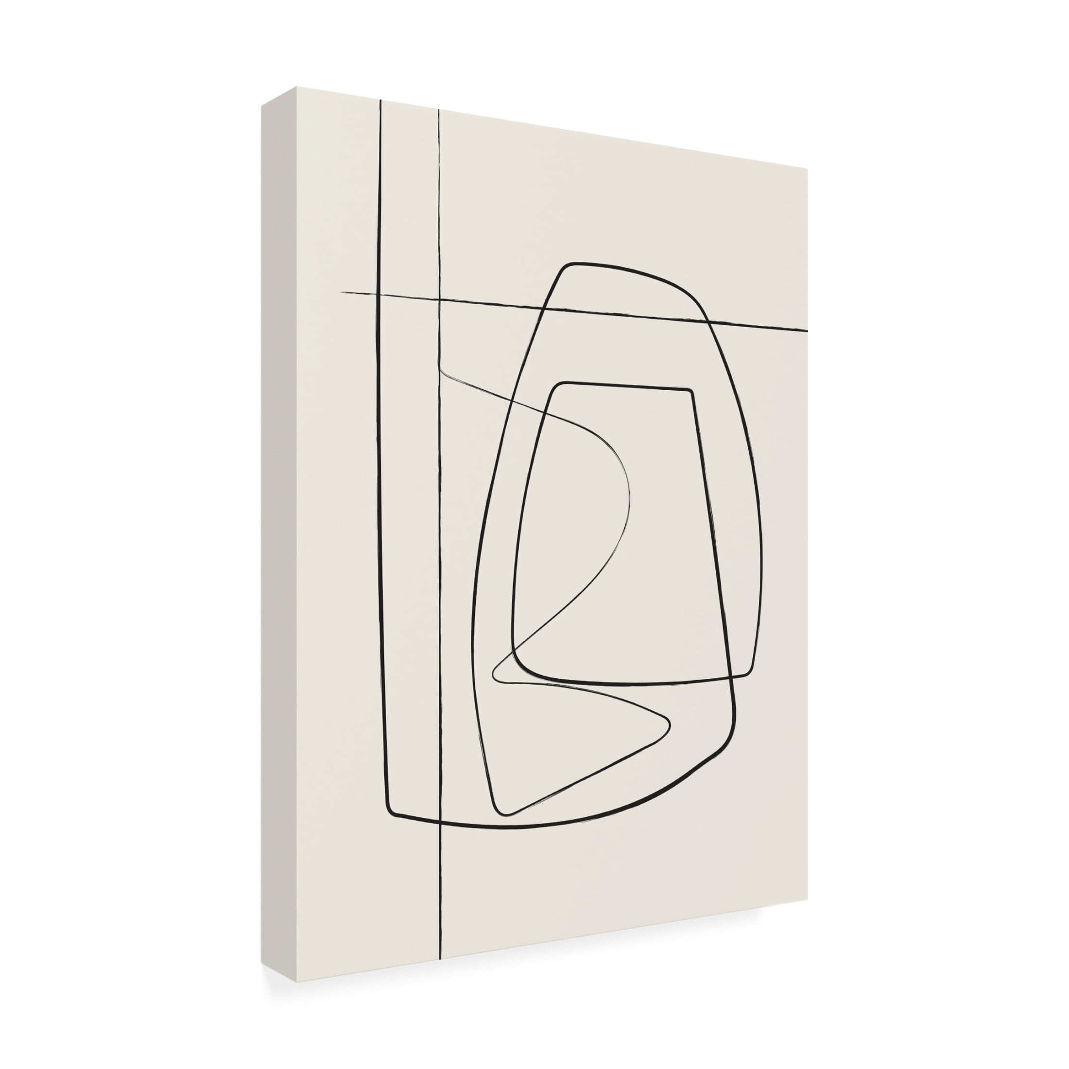 Trademark Fine Art Oju Design  Beige Lines Canvas Wall Art