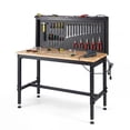 thumbnail image 1 of Gymax 48'' Heavy Duty Workbench w/ AC/USB Outlets and Pegboard Max Load 2000 LBS, 1 of 10
