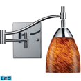 thumbnail image 1 of Celina 1-Light Swingarm Sconce In Polished Chrome And Espresso Glass - LED, 1 of 2