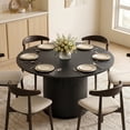 thumbnail image 2 of HOMCOM Round Dining Table, Kitchen Table with Fluted Pedestal Base, Black, 2 of 10
