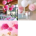 thumbnail image 4 of 18 Piezas Pompones de Papel de Seda Mezclados Pompones Flor Decoración de Fiesta de Boda (Rosa), 4 of 5