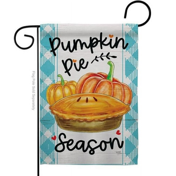 Breeze Decor G163102-BO 13 x 18.5 in. Pumpkin Pie Garden Flag with Fall Harvest & Autumn Double-Sided Decorative Vertical Flags House Decoration Banner Yard Gift