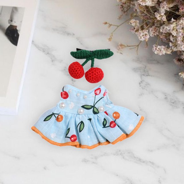 Mini muñeca de peluche de 15cm perfke Ropa y accesorios para muñecas con vestido y accesorio para el cabello