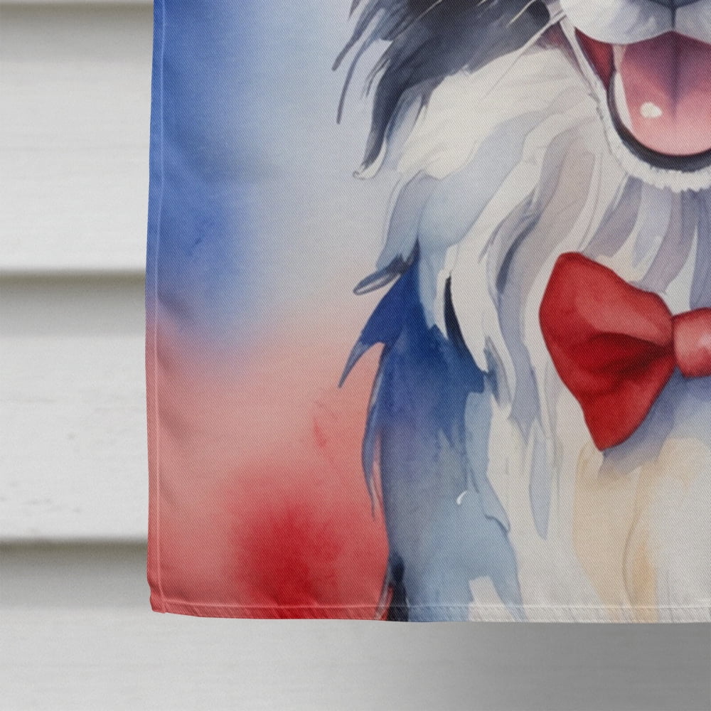 Border Collie Patriotic American House Flag 28 in x 40 in