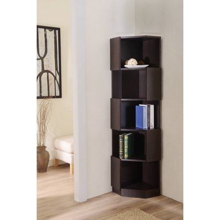 Furniture Of America Rino Contemporary Corner Bookcase Espresso Furniture Of America Rino Contemporary Corner Bookcase Espresso