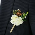 thumbnail image 6 of BalsaCircle 2 White 5" Silk Rose BoutonniereS with Pin Wedding Flowers Party Bouquets, 6 of 8