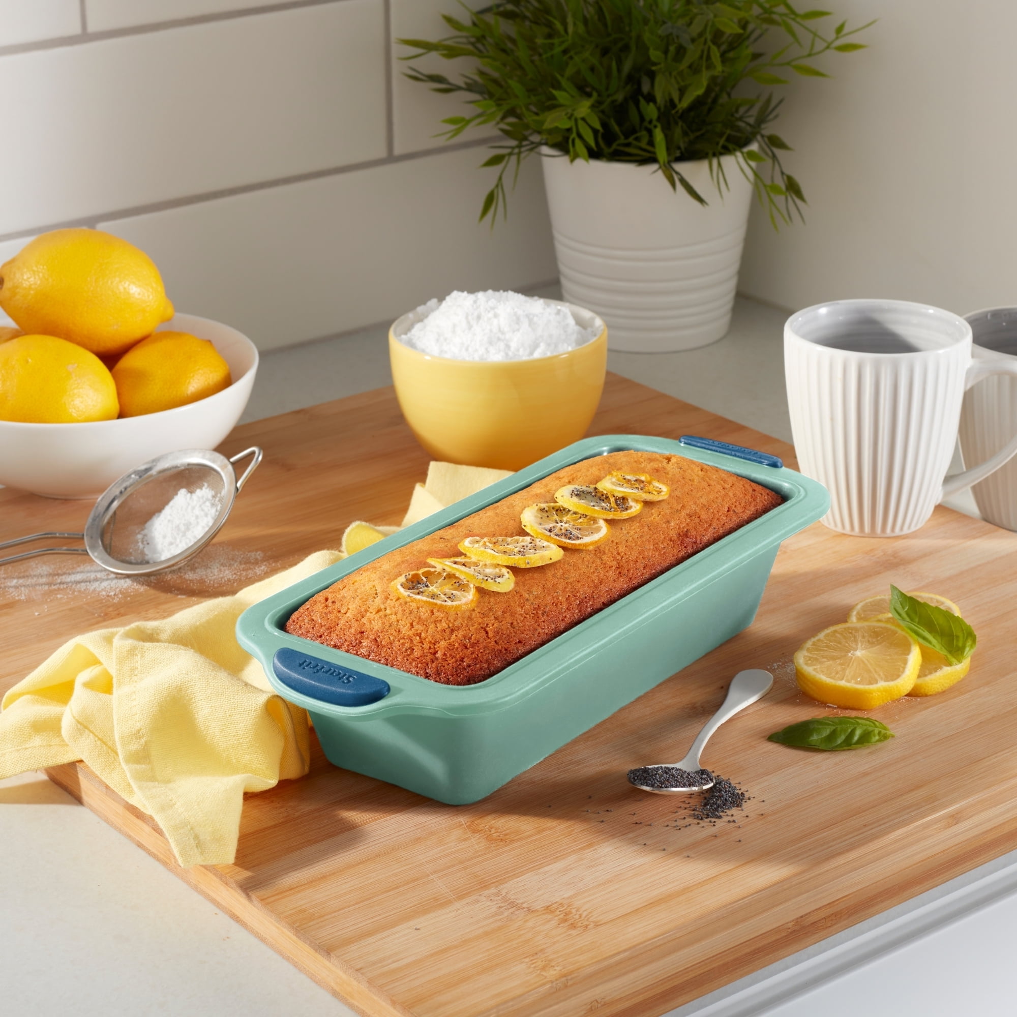 Starfrit Moule en silicone - Moule à pain - Structure de métal intégrée - 24cm x 10cm (9,5" x 4") - Vert MOULE A PAIN STARFRIT