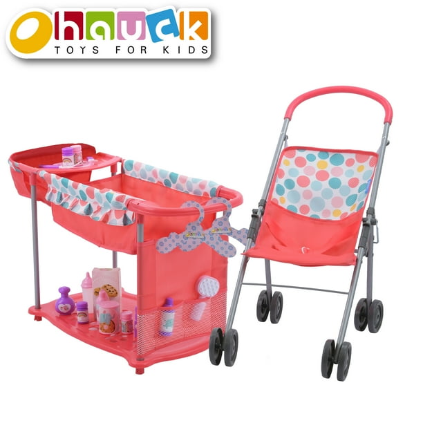 Hauck 14 Toy Baby Doll W High Chair Bed Care Center 15 Accessories Walmart Com Walmart Com