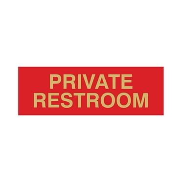 Basic Private Restroom Door / Wall Sign - Red / Gold - Medium