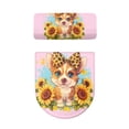 thumbnail image 2 of HELLHERO Sunflower The Puppy Stylish for Bathroom Supplies, Soft Polyester Fabric Toilet Seat Cover, Fits All Toilet Shapes, Adjustable, Pack of 2, 2 of 8