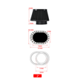 thumbnail image 2 of Arcisei Air Intake Filter 51mm Motorcycle Air Filter Universal for Motor Car Minibike High Flow Cold Air Intake Cone Filter Intake Air Filter,Superm,black, 2 of 2