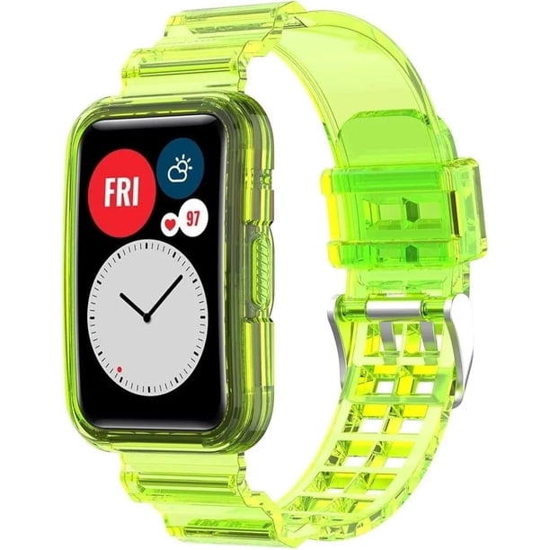 Correa Deportiva para Huawei Watch 1 y 2, Silicona Transparente, Resistente al Agua, con Funda Protectora