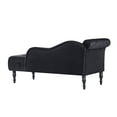 thumbnail image 5 of Aijia 60.6" Velvet Chaise Lounge Buttons Tufted Nailhead Trimmed Solid Wood Legs with 1 Pillow,Burgundy (Left Arm Design) (Black), 5 of 6