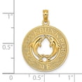 thumbnail image 2 of FJC Finejewelers 14k Yellow Gold Kennebunkport Me On Round Frame with Dolphins In Center Charm, 2 of 5