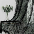thumbnail image 6 of Black Lace Curtains for Bedroom Living Room 29 x 78-inch Long Vintage Floral Embroidered Sheer Voile Window Sets Durable Rose Lace Fabric Rod Pocket Curtain Drapes for Halloween Decoration, 1 Panels, 6 of 6