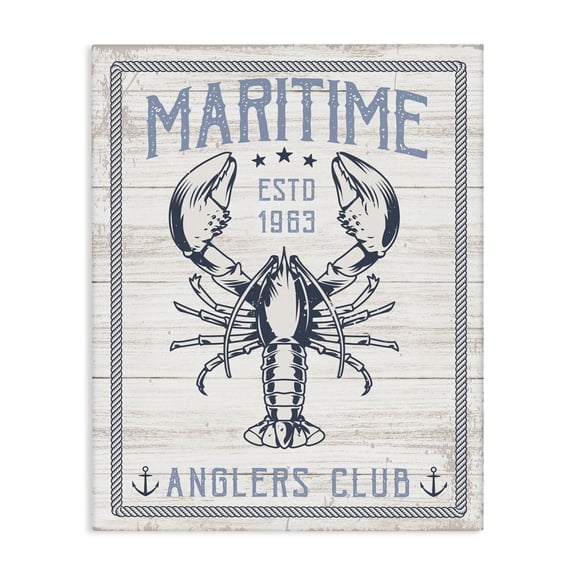 Stupell Industries Coastal Maritime Anglers Club Canvas Art, 16 x 20, by Angela Nickeas