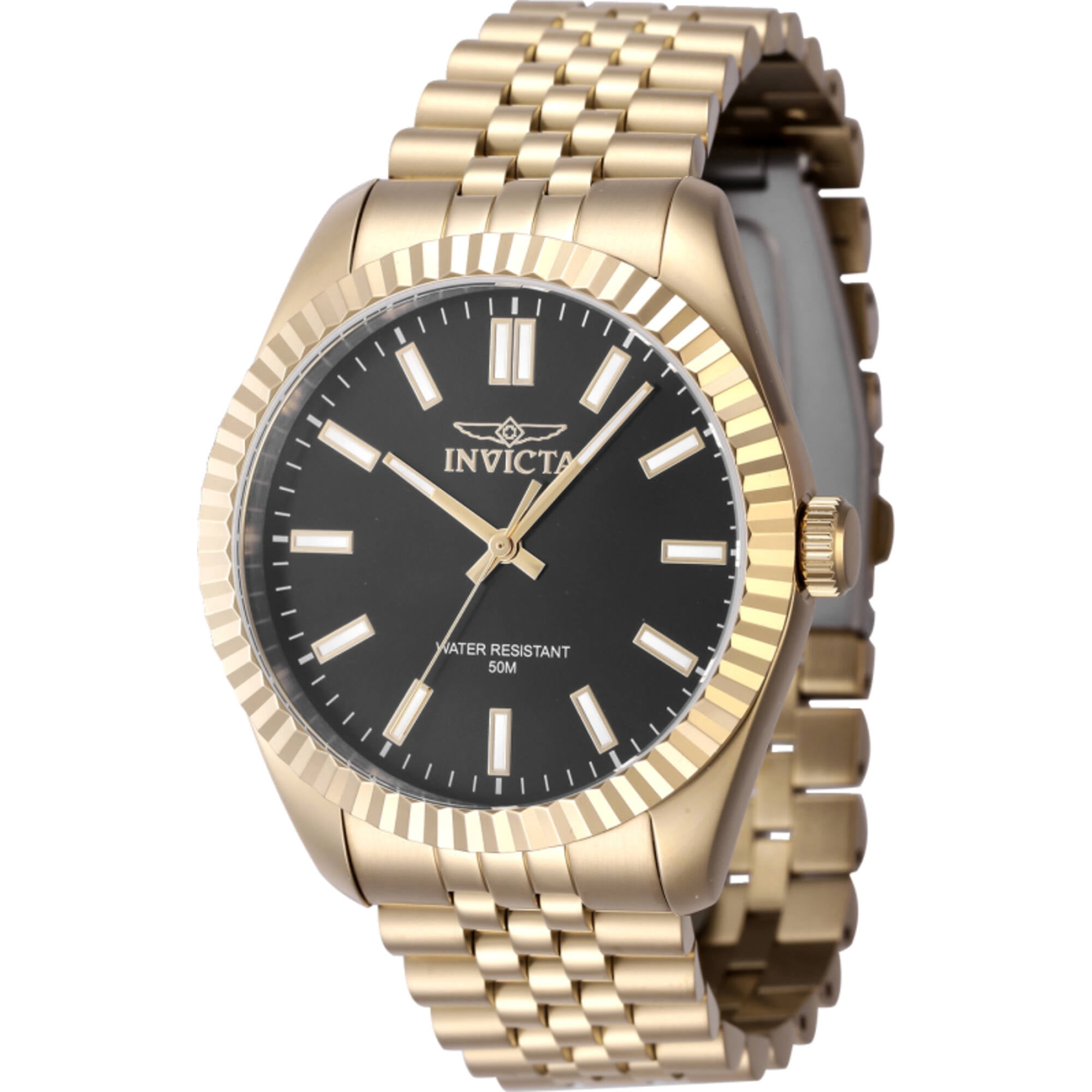 Invicta 47405 Men's Specialty Black Dial Yellow Gold Steel Watch