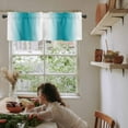 thumbnail image 6 of Aqua Ombre Kitchen Valances for Windows 42x18 Inch Kitchen Curtains Valances Rod Pocket Farmhouse Stripes Modern Art Bathroom Window Valances for Window Treatment Decor, 6 of 6