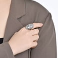 thumbnail image 3 of PAURO Women's Stainless Steel Lightweight And Luxurious Bread Ring Silver Size 11, 3 of 5