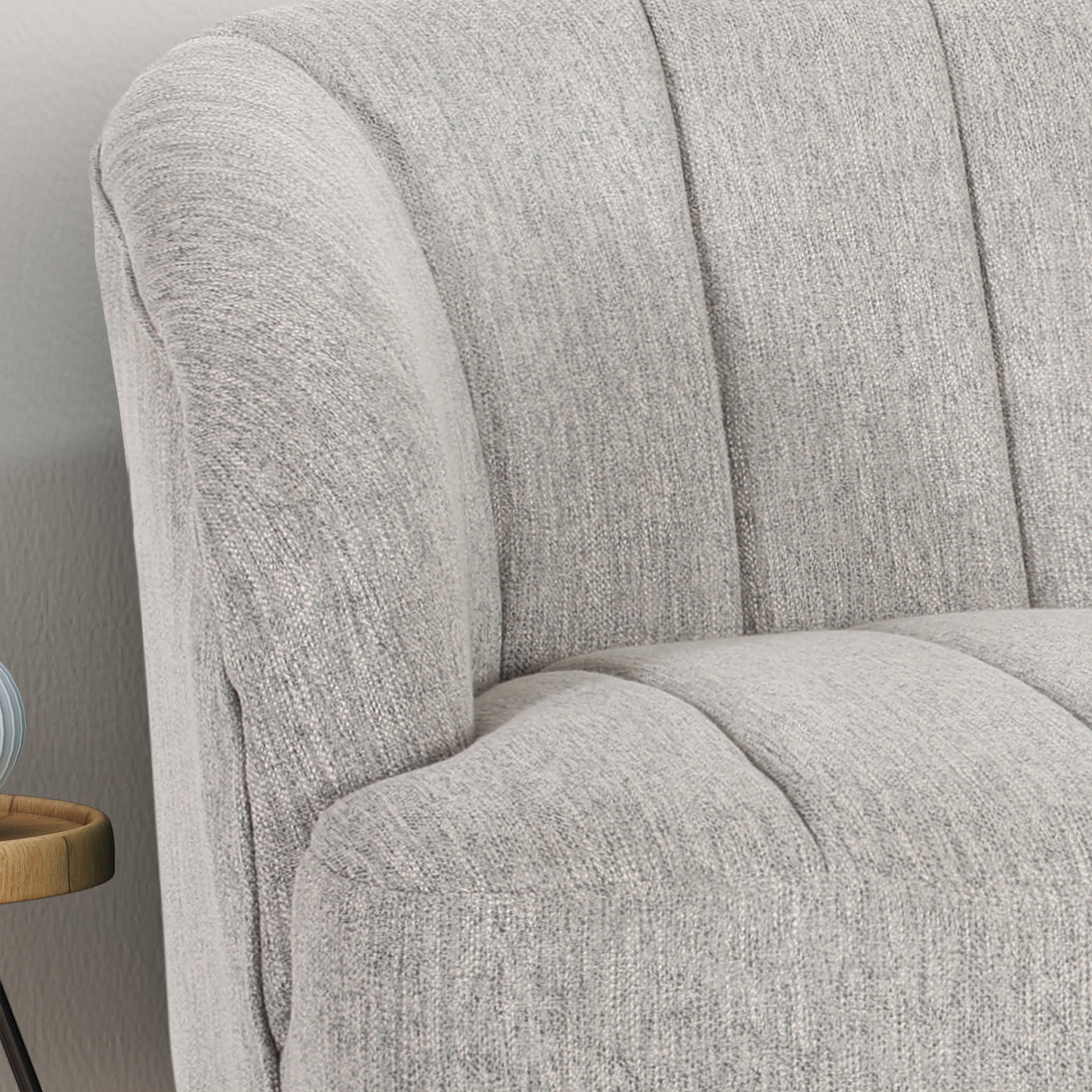 Noble House Yareli Fabric Loveseat with Hairpin Legs, Light Gray