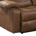 thumbnail image 3 of Benzara Upholstered Faux Leather & Solid Wood Reclining Loveseat in Brown, 3 of 5