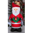 thumbnail image 3 of Home Accents Holiday 5 ft. LED Christmas Airblown Inflatable Santa Holding a Wreath, 3 of 5