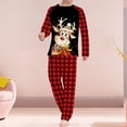 thumbnail image 5 of Conjunto De Pijamas De 2 Piezas Conjunto de pijama familiar de 2 piezas Conjunto informal de manga larga con estampado de alce y pantalones Traje diario Kuymtek Papá Rojo Xl para Hombre, 5 of 5