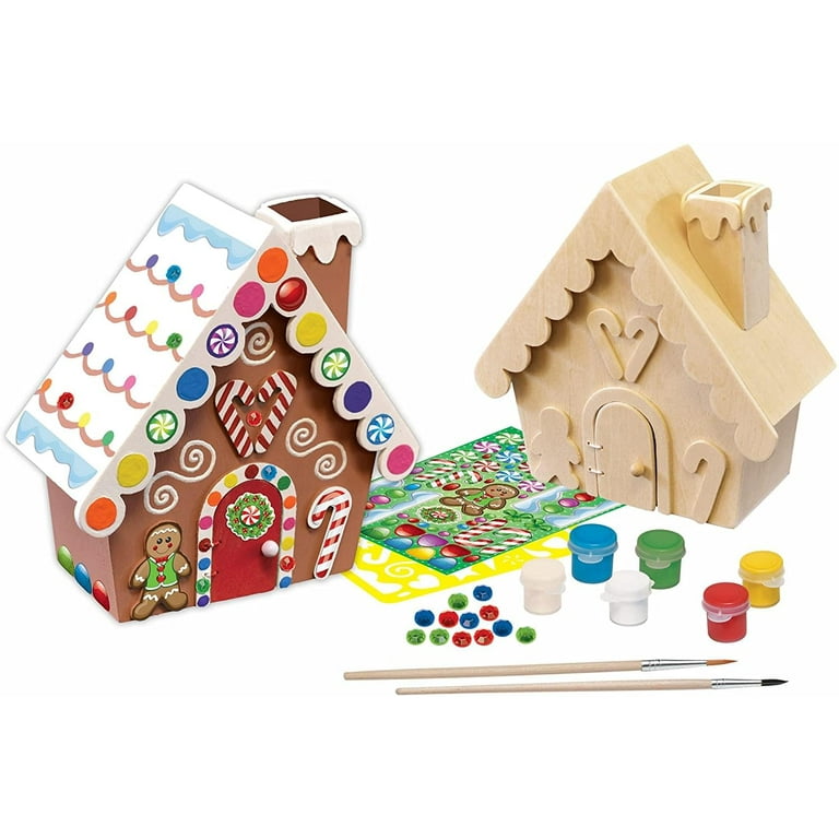 Works of Ahhh Holiday Craft Set - Gingerbread House Wood Paint Kit