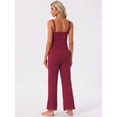 thumbnail image 4 of DARING DIVA Women's Pajama Sets Ribbed Knit Lace Tank Shorts Pants Sleepwear L Red, 4 of 7