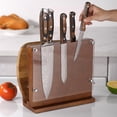 thumbnail image 5 of Magnetic Knife Block with Acrylic Shield, Double-Sided Kitchen Knife Holder, Acacia Wood, Universal Storage Organizer$$, 5 of 5