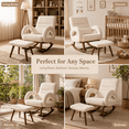 thumbnail image 6 of CloudRest Pro Extra Wide Nursery Rocking Chair with Ottoman, 23.6" Deep Seat Oversized Teddy Glider Rocker, Upholstered Lounge Chair with Thickened Cushion for Adults, Beige, 6 of 8