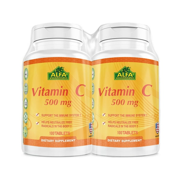 Vitamin C 500mg Immune Support 100 Tablets per bottle 2 PACK